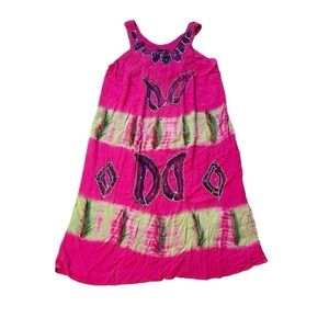 Pink & Green Riviera Sun Summer Dress Resort Wear Cruise Wear Size 2x